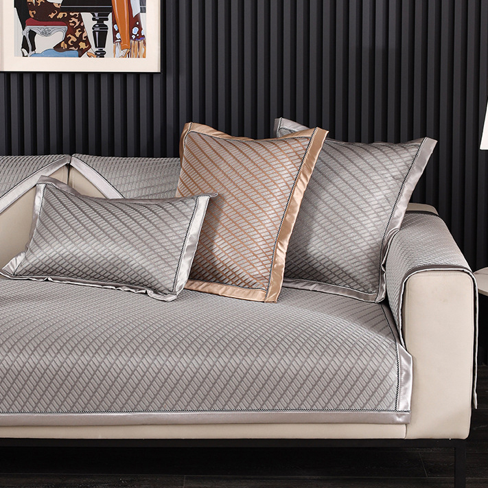 冰絲格紋涼感沙發墊(現貨出清)