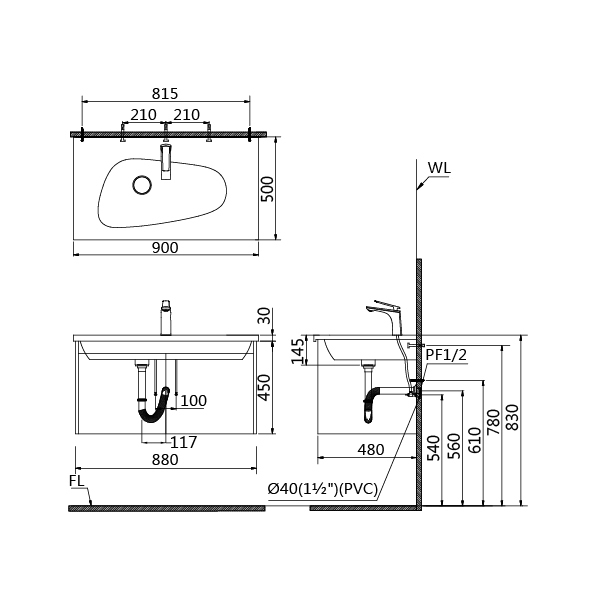 凱撒 面盆浴櫃組推薦型號 LF5368A (LF5368,EH05368AD/BT820C)