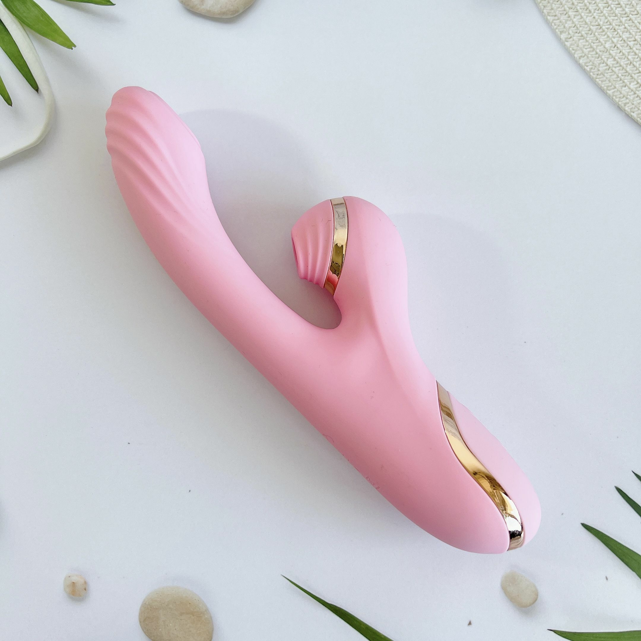 Venus搖滾之吻 ACGU四點爆發 仿手指撥動+吸吮按摩棒-加溫款