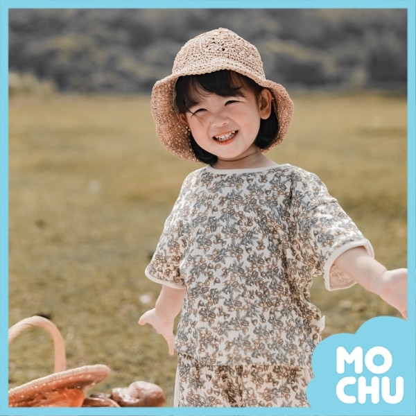 小果實灰綠色短袖套裝