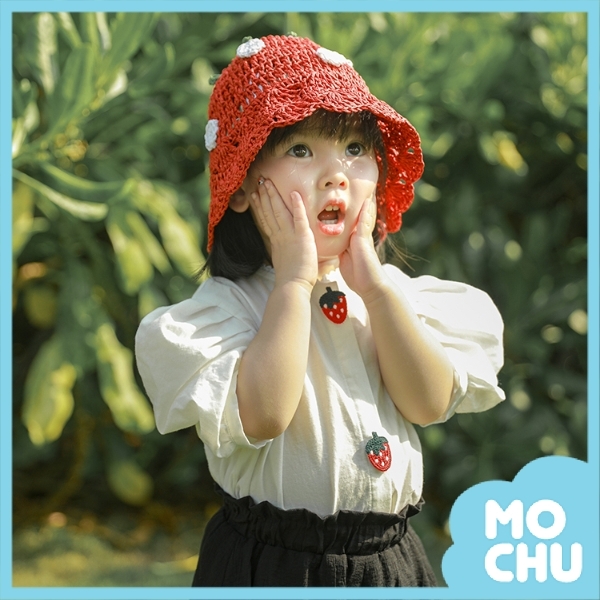 刺繡草莓小立領娃娃衫