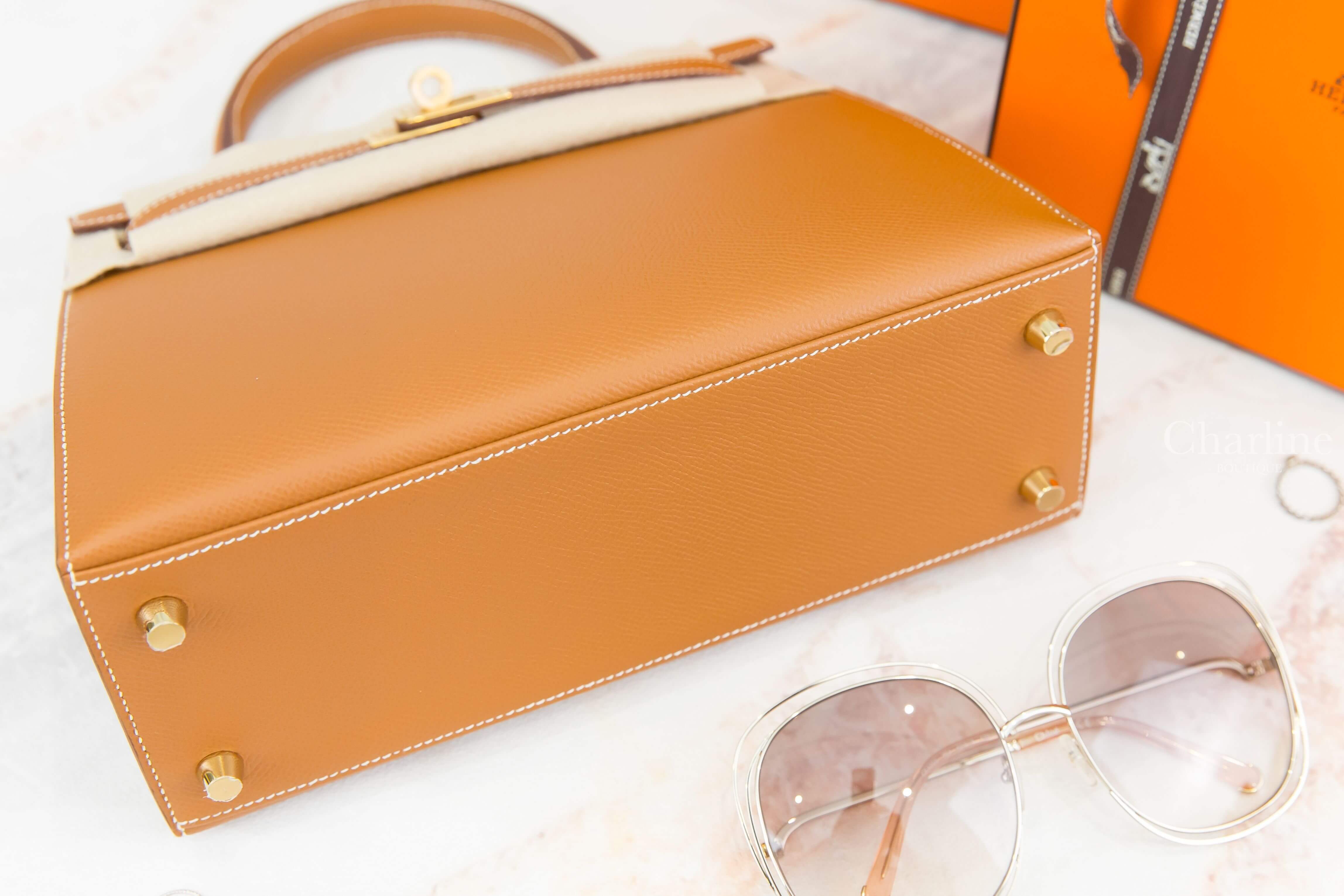 Hermès Kelly 25cm 37 Gold Epsom Z刻焦糖色金釦凱莉包-Charline Boutique 精品代購