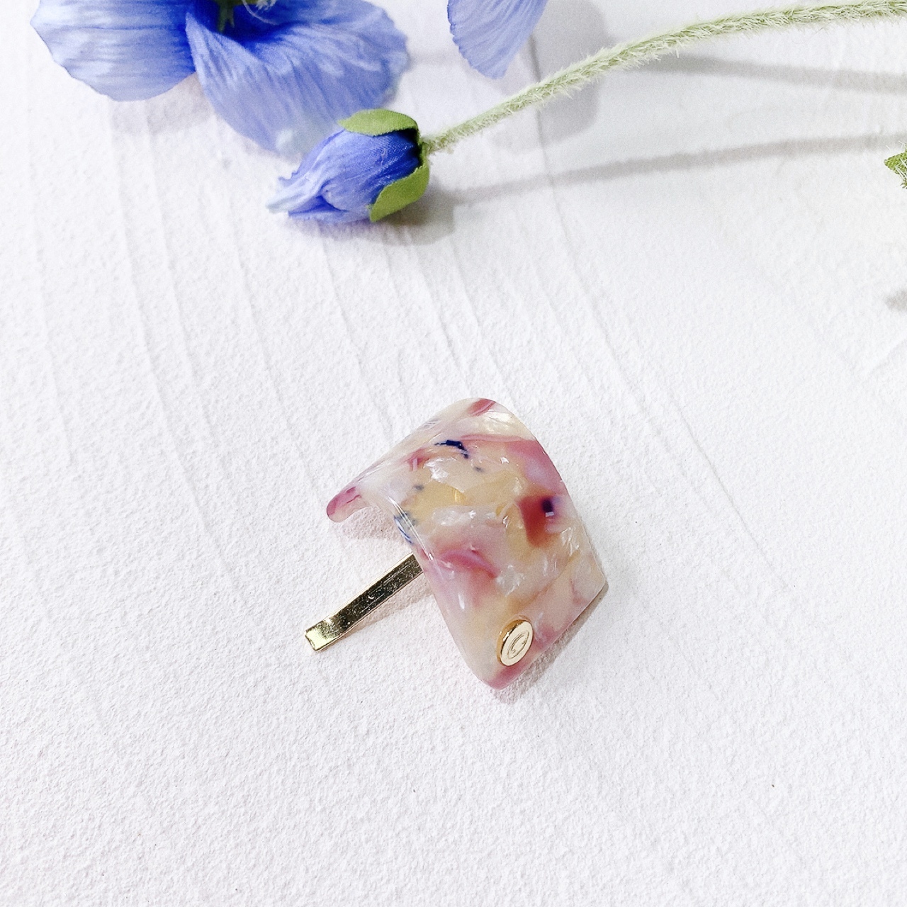 彩色雲石紋髮圈扣