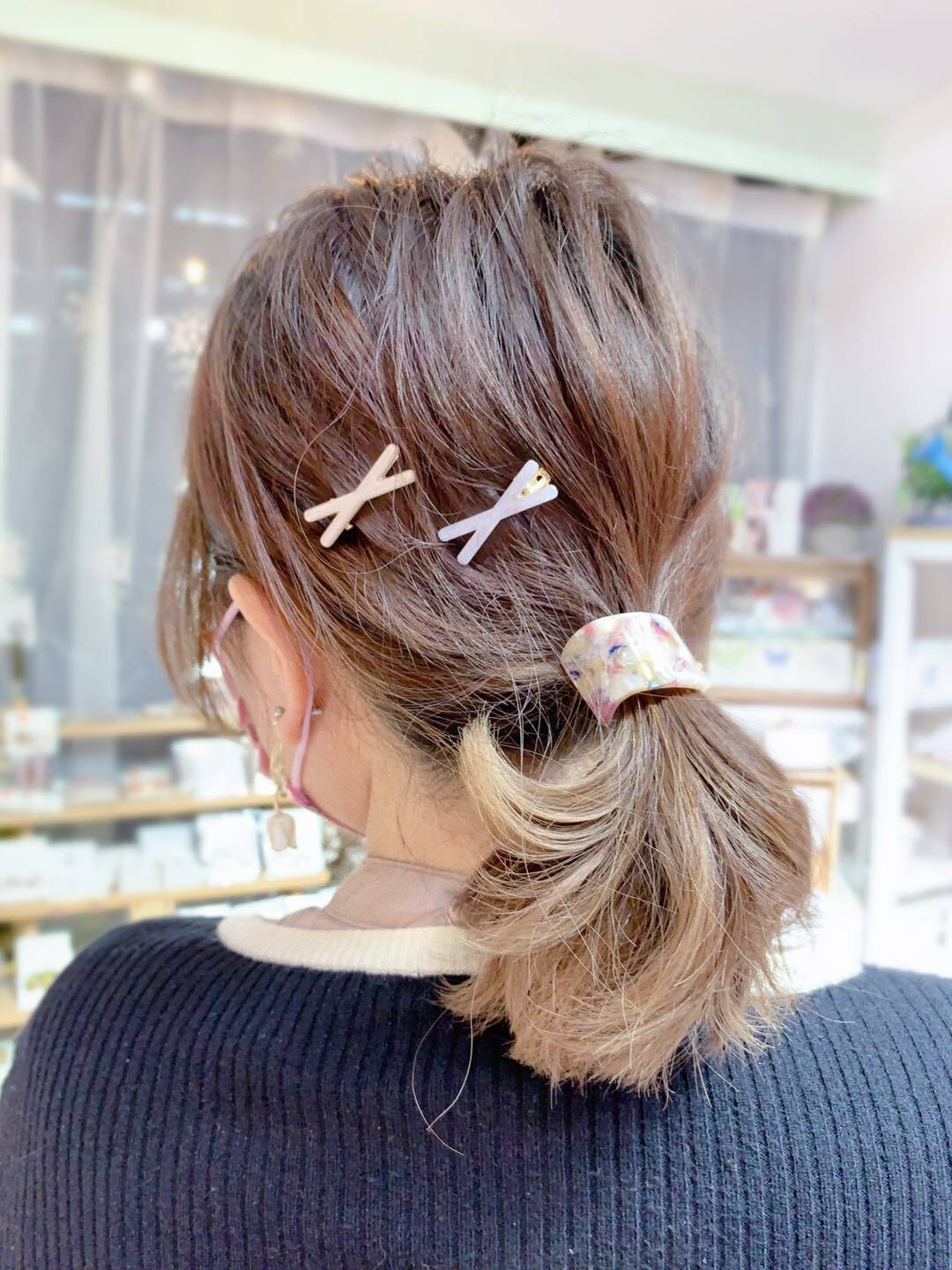 彩色雲石紋髮圈扣