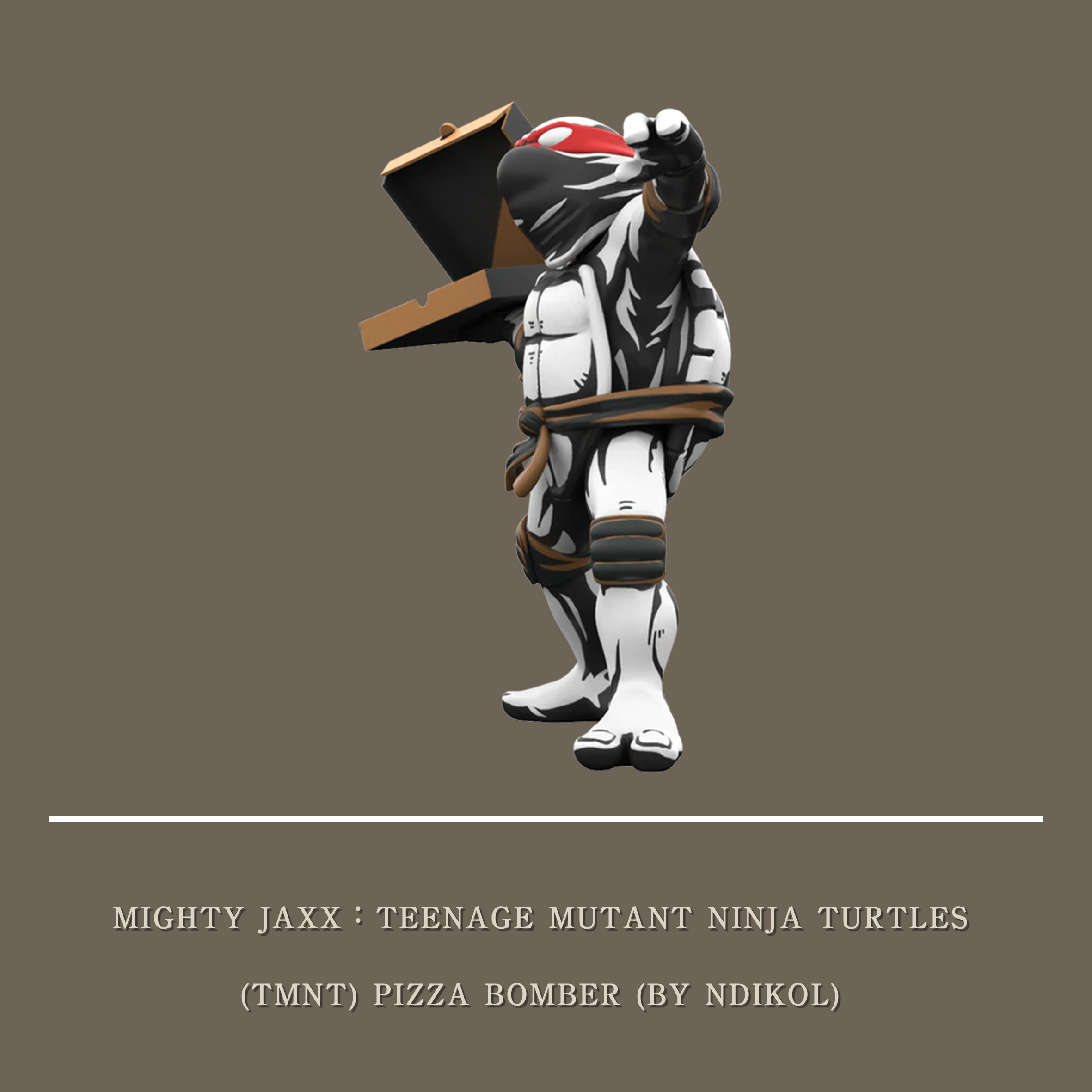 MIGHTY JAXX：TEENAGE MUTANT NINJA TURTLES PIZZA BOMBER (TMNT) BY NDIKOL 黑白忍者龜