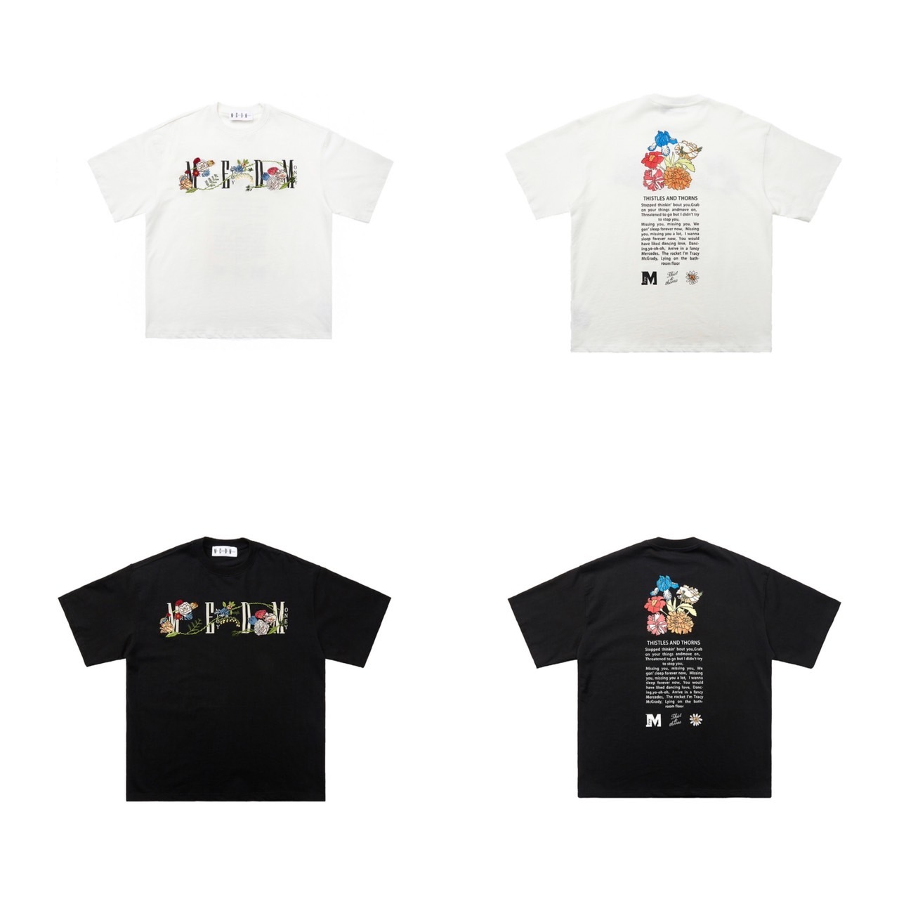 M.E.D.M 纏繞花卉短袖 MR.ENJOY DA MONEY