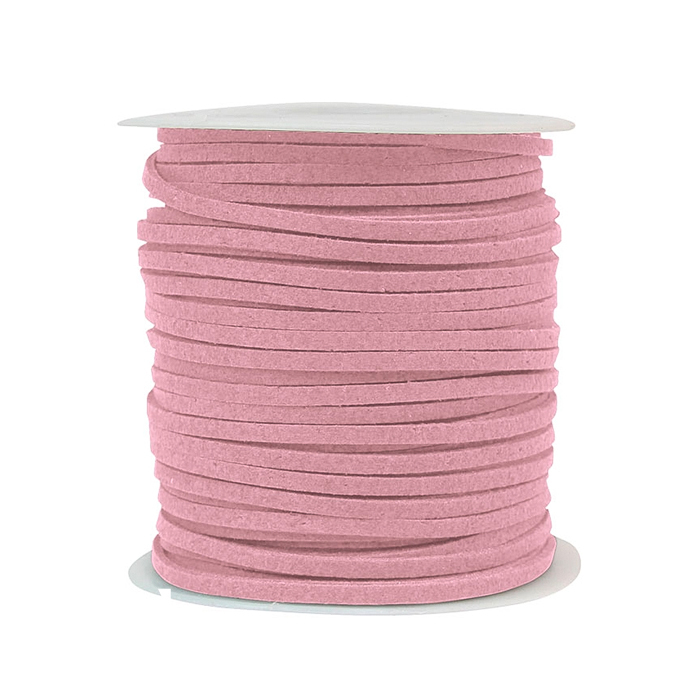 韓國絨皮繩50碼-淺粉色 1入/包 2.7*1.4mm【6-02713】