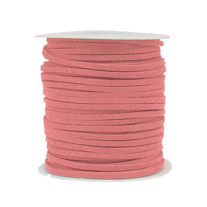 韓國絨皮繩50碼-珊瑚色 1入/包 2.7*1.4mm【6-02715】