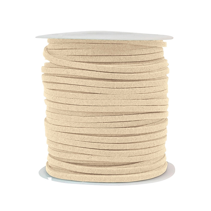 韓國絨皮繩50碼-米黃色 1入/包 2.7*1.4mm【6-02707】