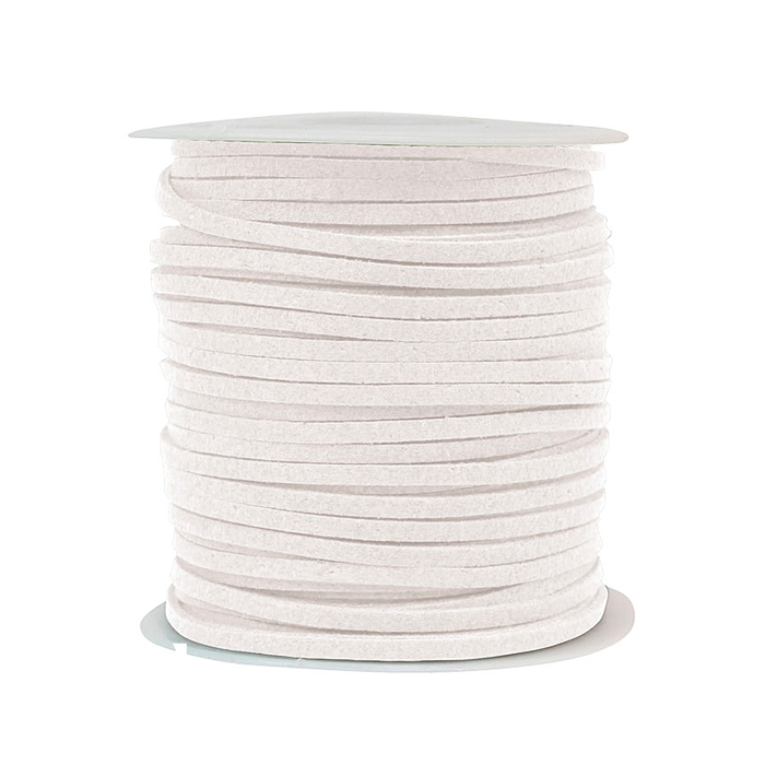 韓國絨皮繩50碼-白色 1入/包 2.7*1.4mm【6-02706】