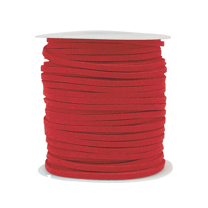 韓國絨皮繩50碼-大紅色 1入/包 2.7*1.4mm【6-02711】