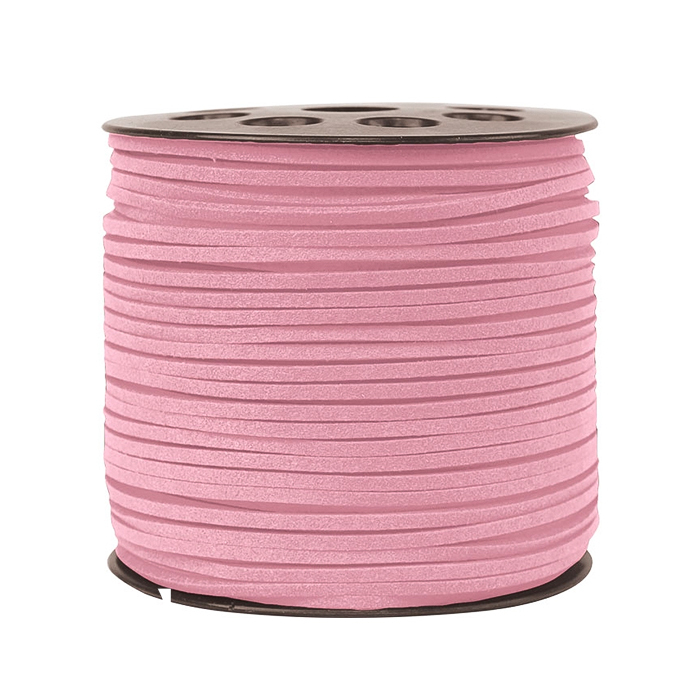 韓國絨皮繩100碼-淺粉色 1入/包 2.7*1.4mm【6-02713-1】