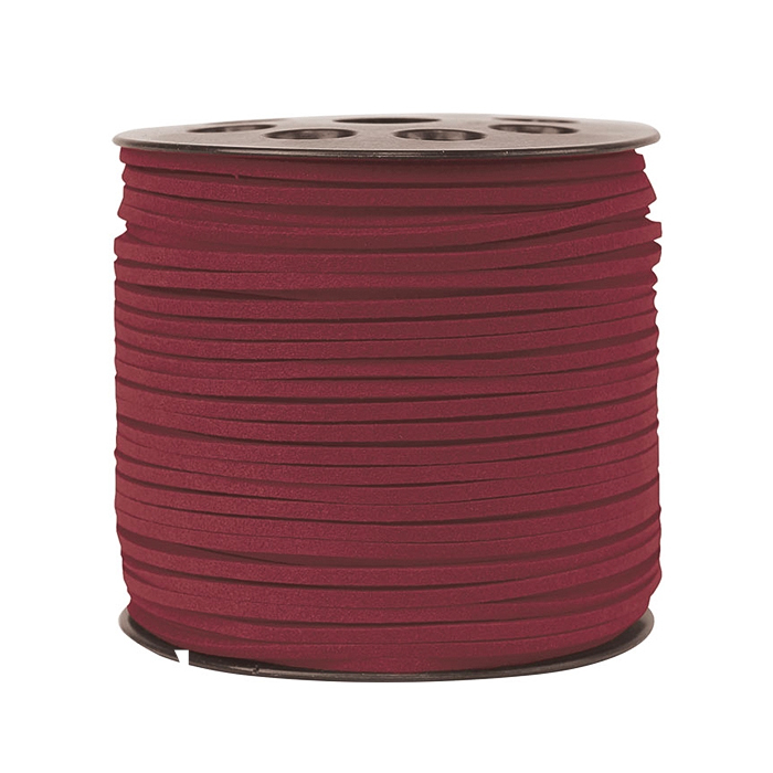 韓國絨皮繩100碼-酒紅色 1入/包 2.7*1.4mm【6-02710-1】
