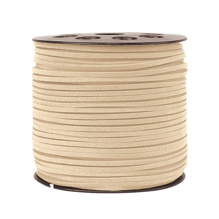 韓國絨皮繩100碼-米黃色 1入/包 2.7*1.4mm【6-02707-1】