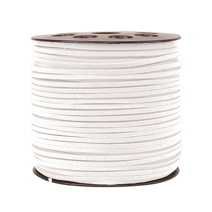 韓國絨皮繩100碼-白色 1入/包 2.7*1.4mm【6-02706-1】