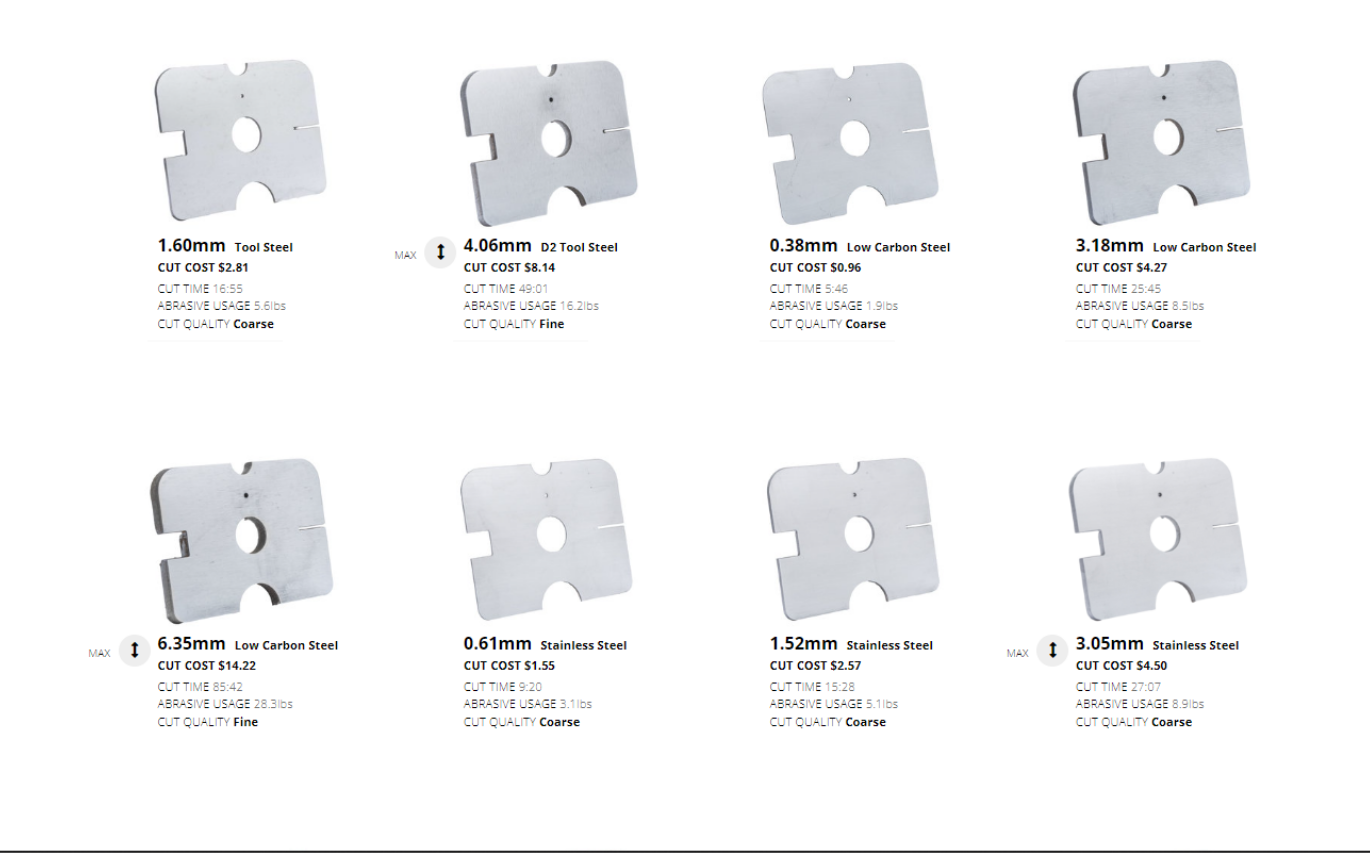 DTSL - Wazer Waterjet Cutter - Material