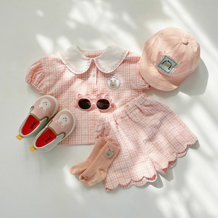 Dot to Dot 娃娃領雪紡衫短褲套裝