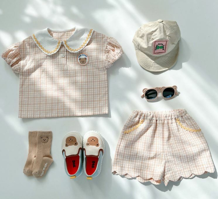 Dot to Dot 娃娃領雪紡衫短褲套裝