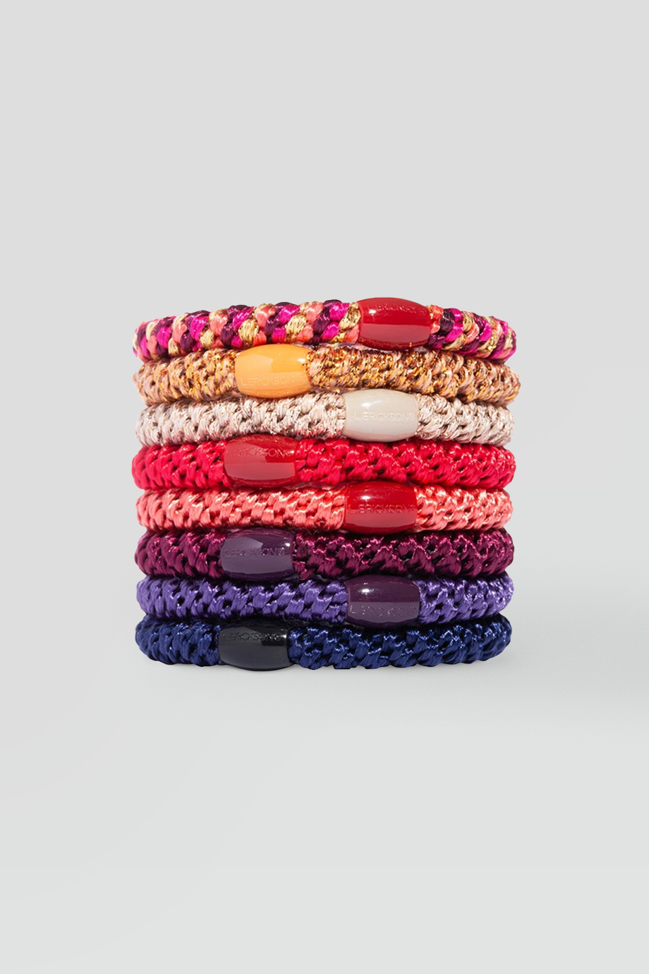 L. ERICKSON｜彈力髮圈-8入組－摩洛哥紫紅