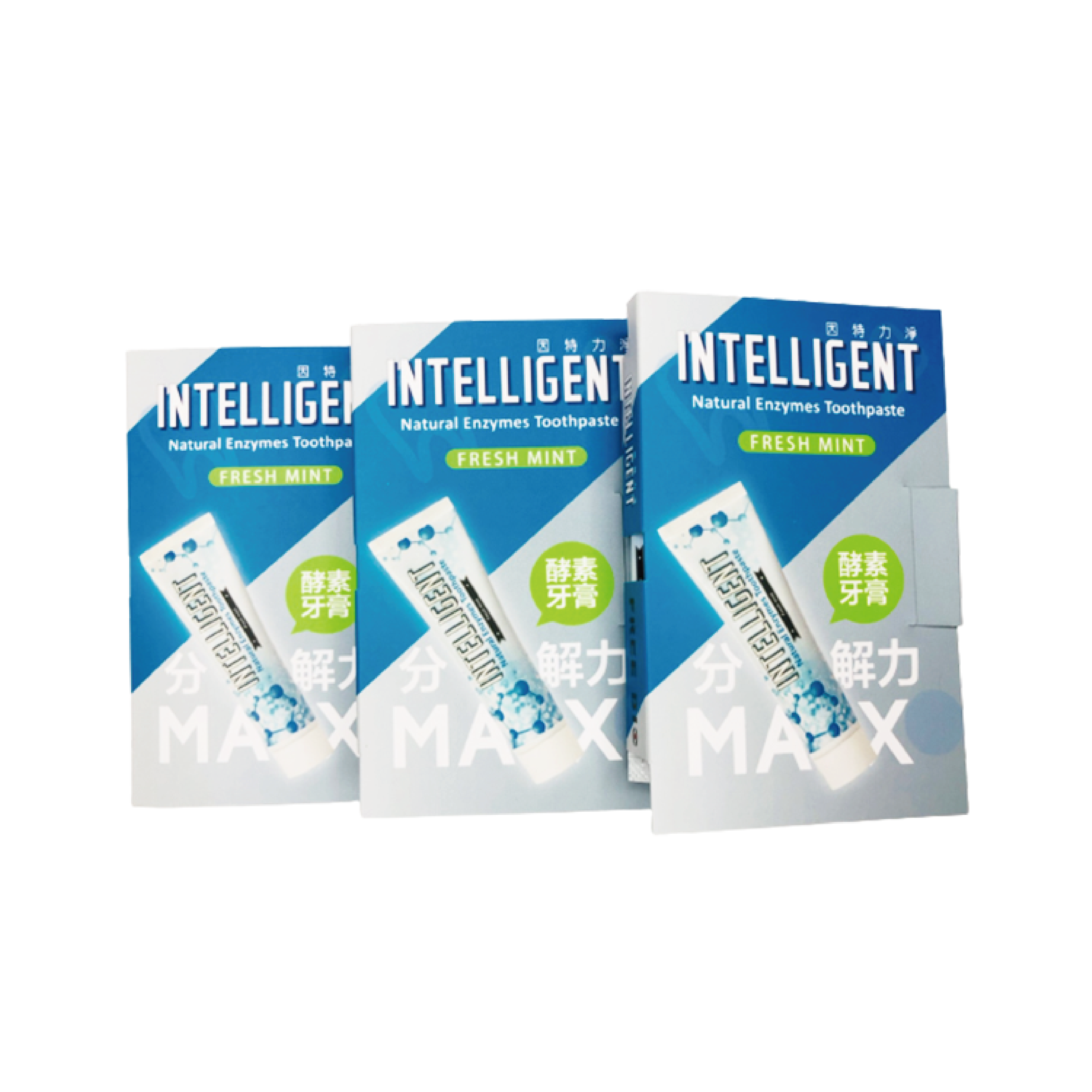 INTELLIGENT 因特力淨酵素牙膏【清新薄荷】7g x3