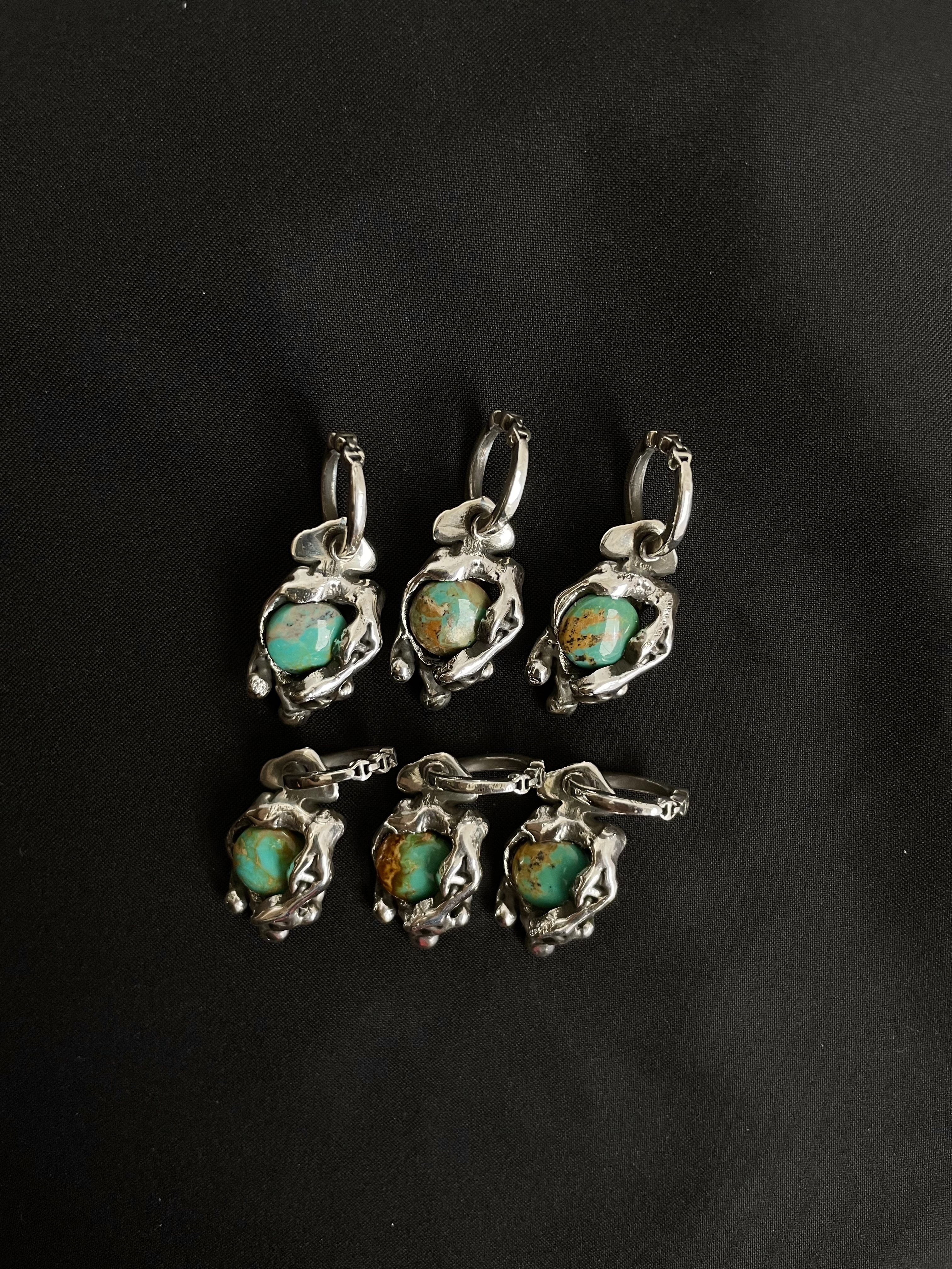 Sterling Silver Sacred Melted Series Pendant W/ TQ