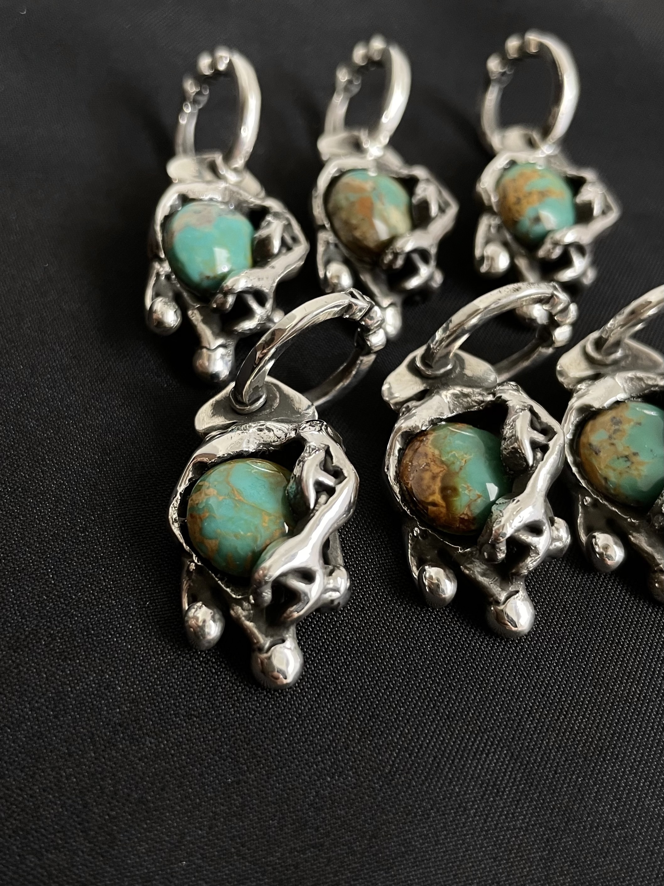 Sterling Silver Sacred Melted Series Pendant W/ TQ