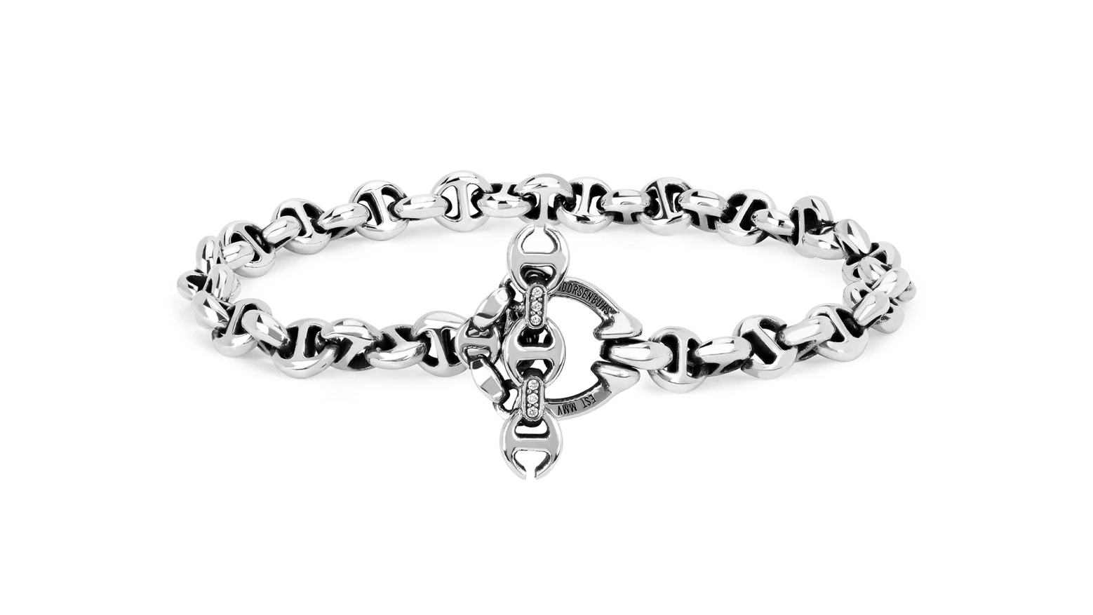 5MM Open-Link Bracelet - Sterling Silver with Diamonds