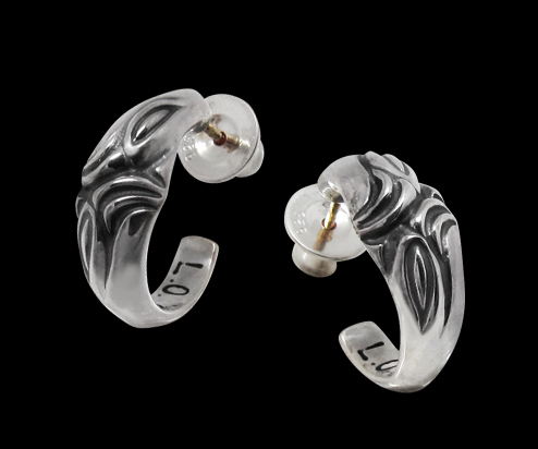 MF Carved Silk Hoop Earring