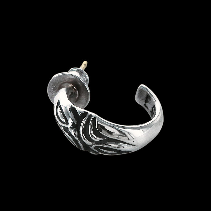 MF Carved Silk Hoop Earring