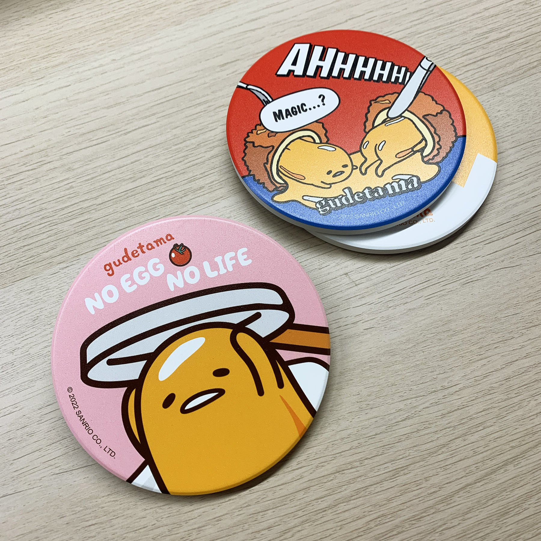 蛋黃哥-陶瓷杯墊-平底鍋款