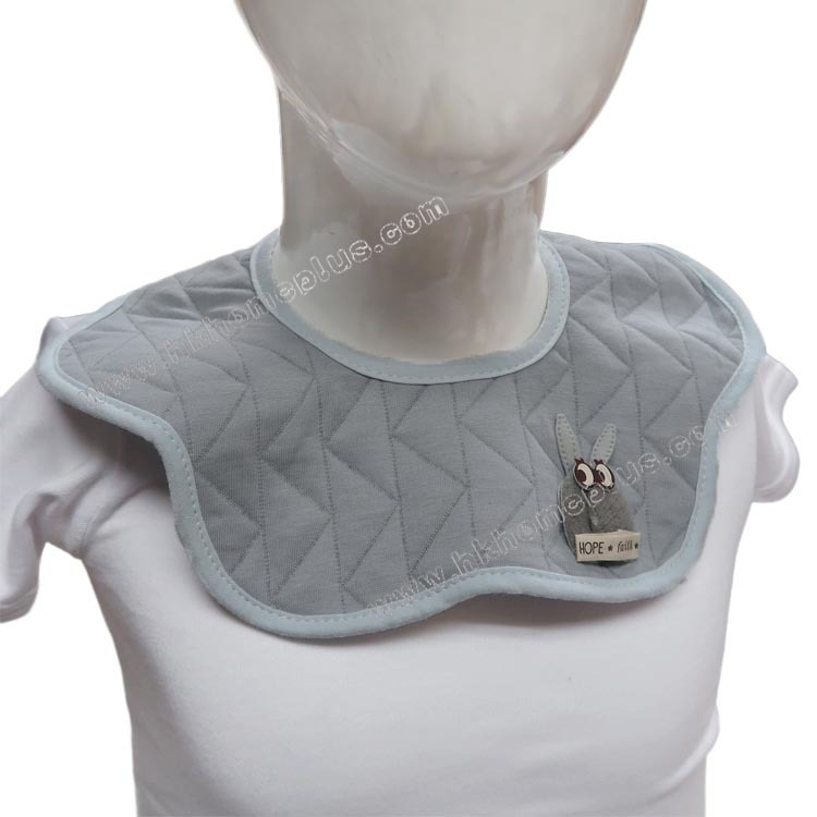 2條裝 嬰兒棉面膠底防水花形口水肩 WZ351