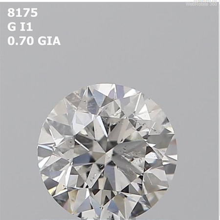 Round 0.7 ct G I1 EX EX EX N