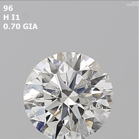 Round 0.7 ct H I1 EX EX EX N