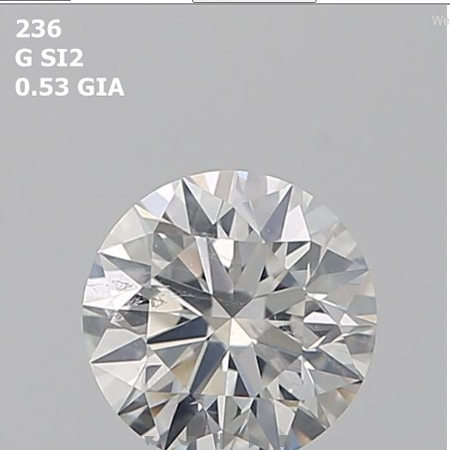 Round 0.53 ct G SI2 EX EX EX N
