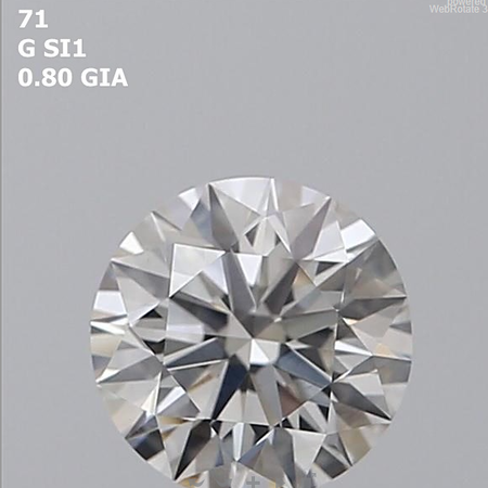 Round 0.8 ct G SI1 EX EX EX N