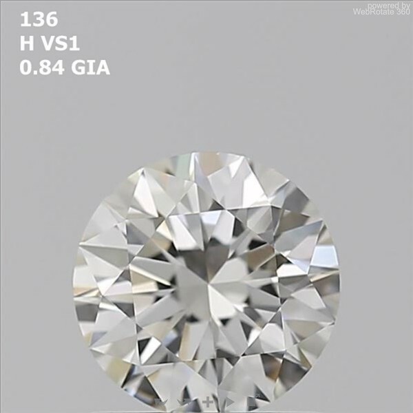 Round 0.84 ct H VS1 EX EX EX N