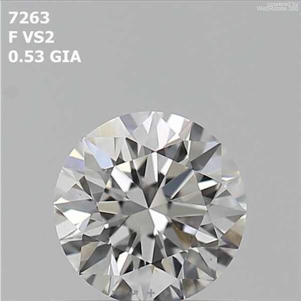 Round 0.53 ct F VS2 EX EX EX N