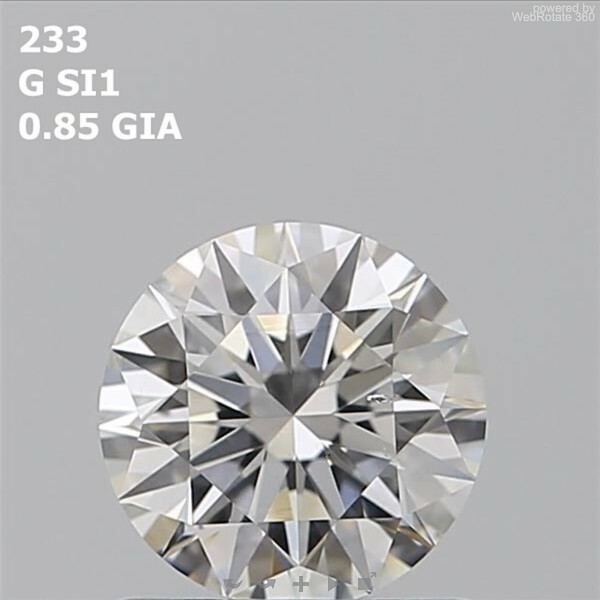 Round 0.85 ct G SI1 EX EX EX N