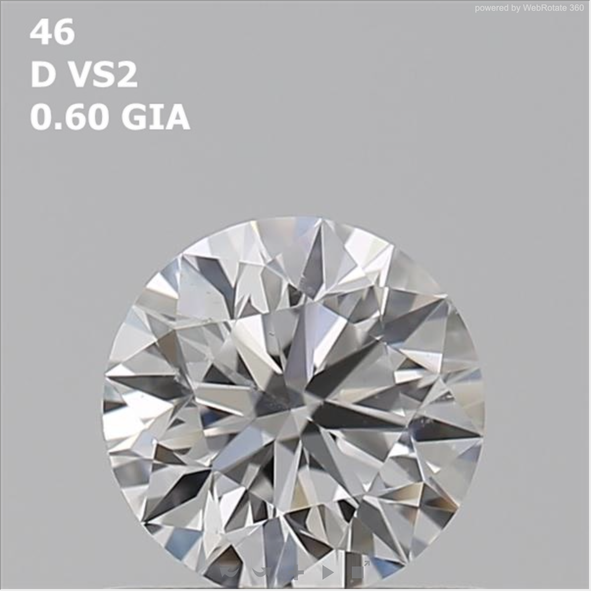 Round 0.6 ct D VS2 EX EX EX N