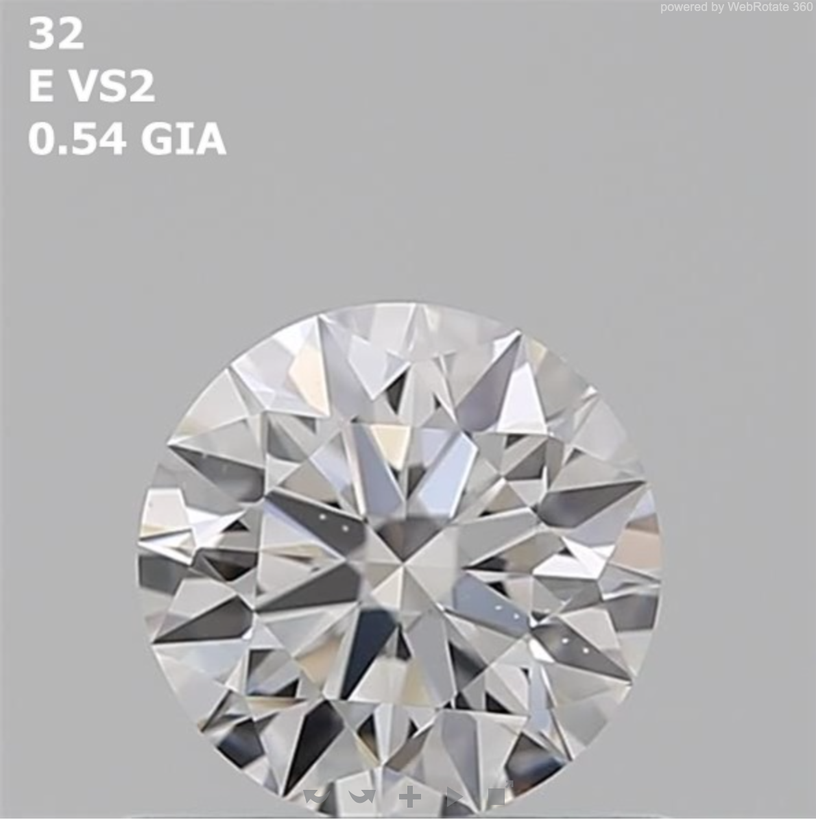 Round 0.54 ct E VS2 EX EX EX N