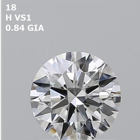 Round 0.84 ct H VS1 EX EX EX N