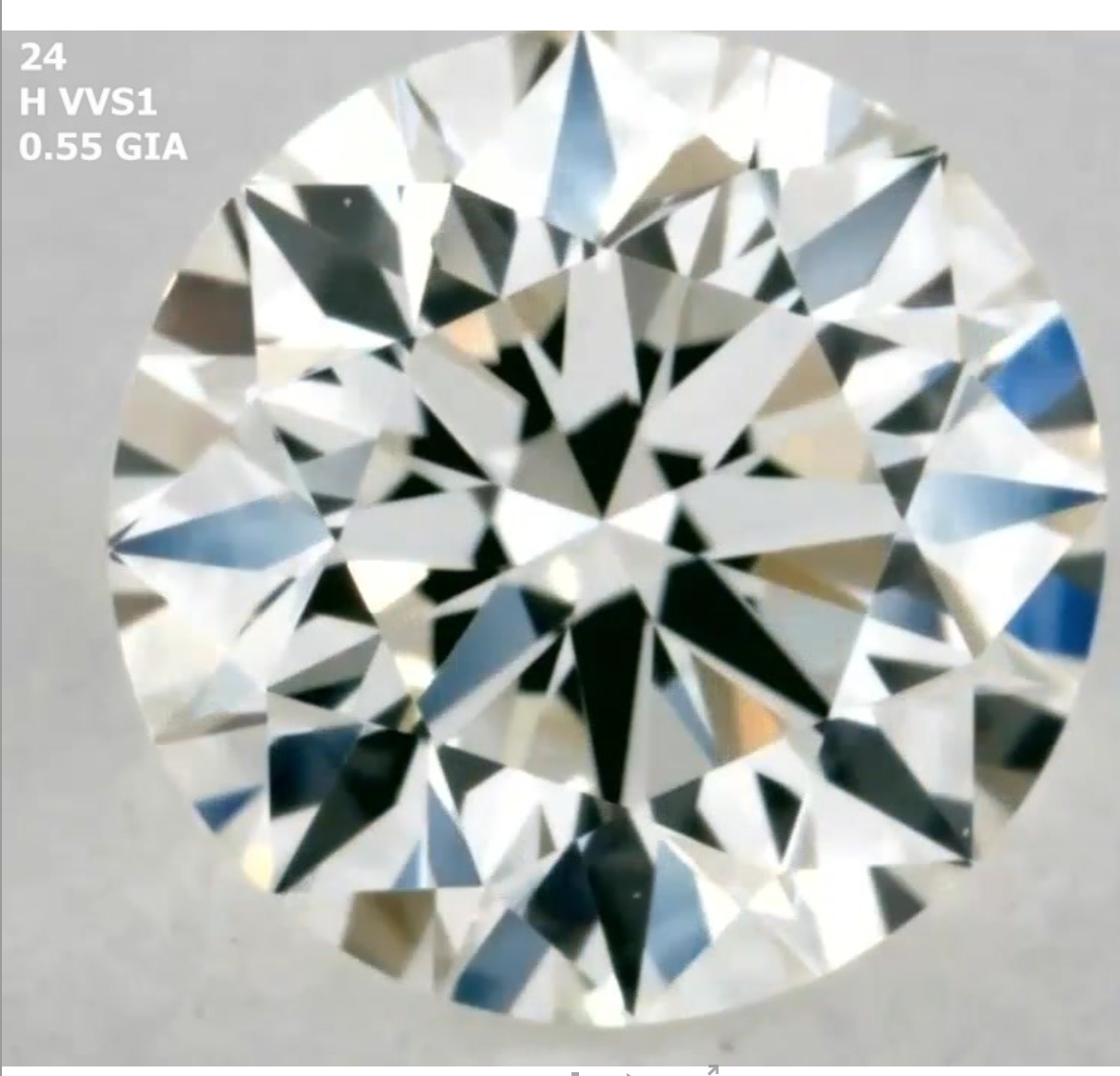 Round 0.55 ct H VVS1 EX EX EX N