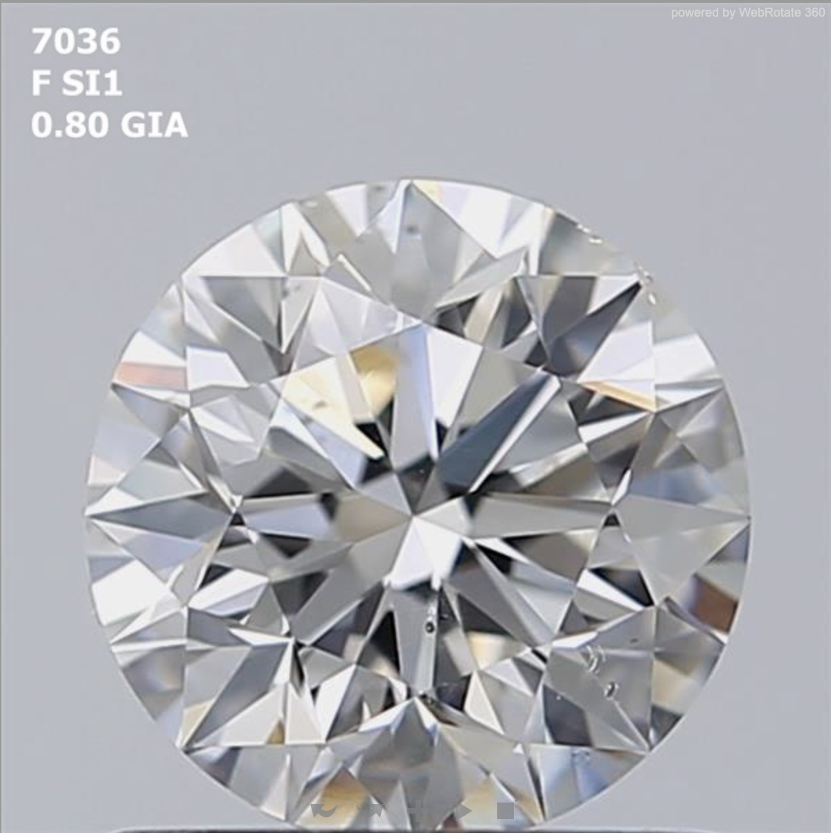 Round 0.8 ct F SI1 EX EX EX N