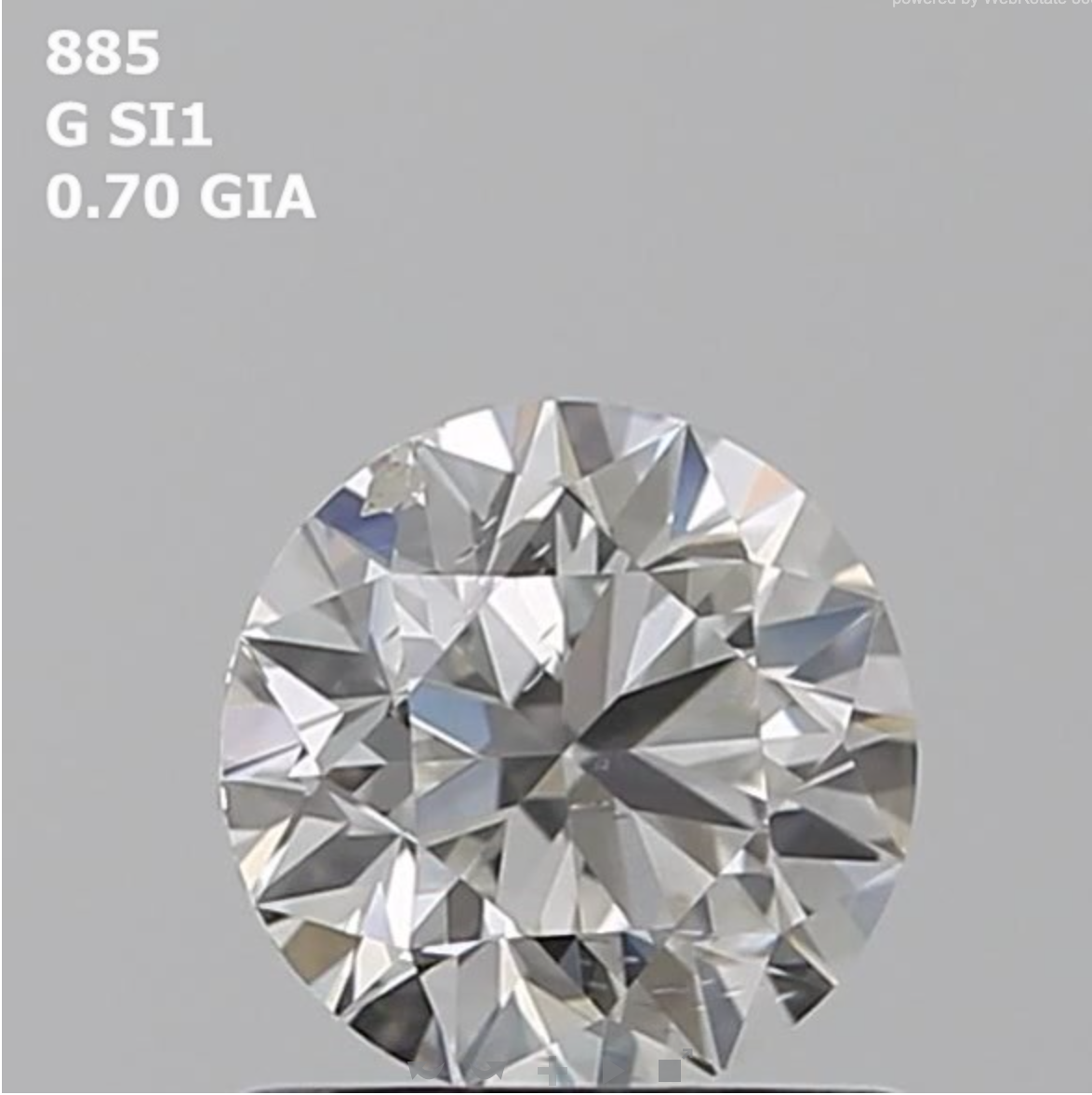 Round 0.7 ct G SI2 EX EX EX N