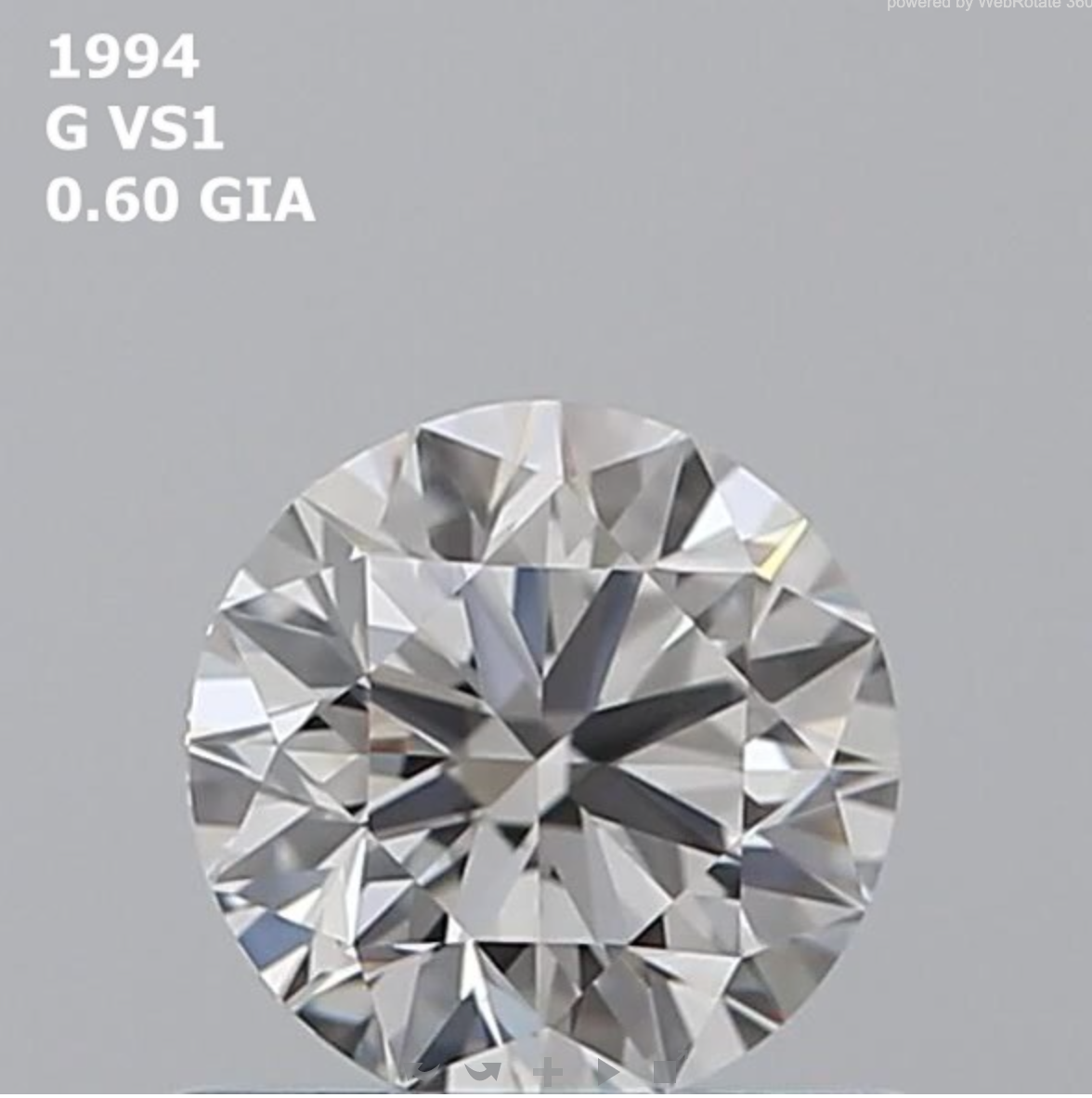Round 0.6 ct G VS1 EX EX EX N