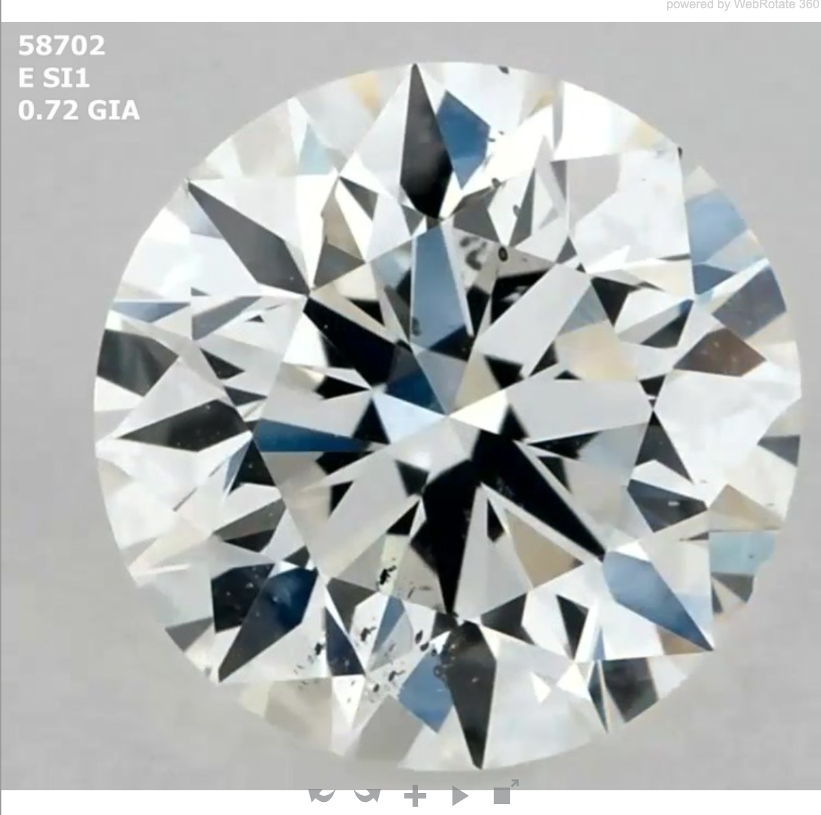 Round 0.72 ct E SI1 EX EX EX N