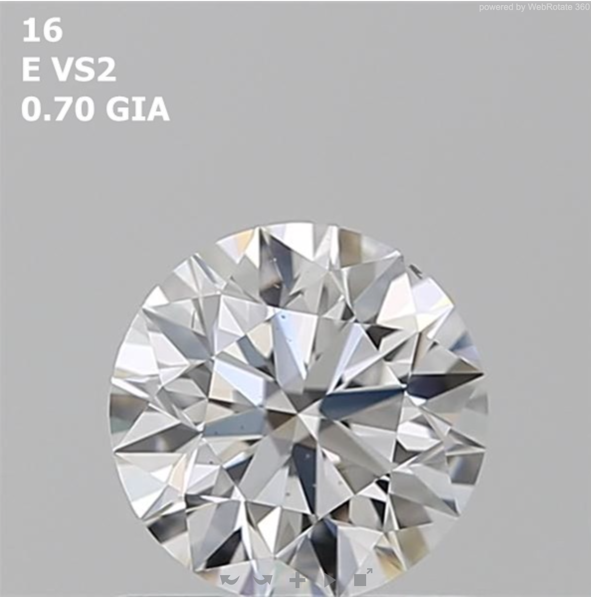 Round 0.7 ct E VS2 EX EX EX N
