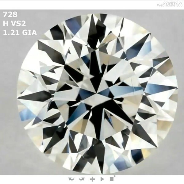 Round 1.21 ct H VS2 EX EX EX N