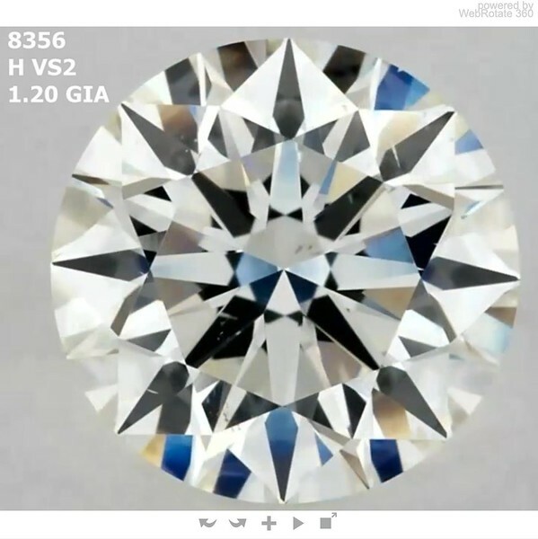 Round 1.2 ct H VS2 EX EX EX N