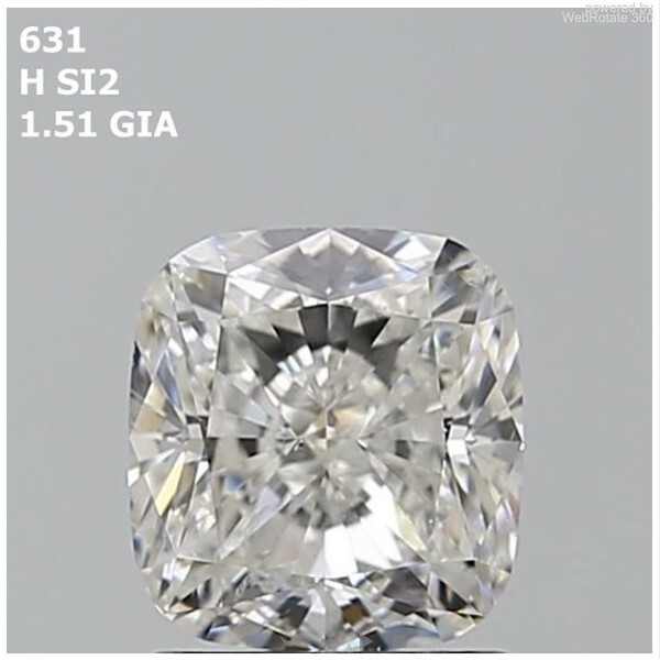 Cushion  1.51 ct H SI2  EX EX N
